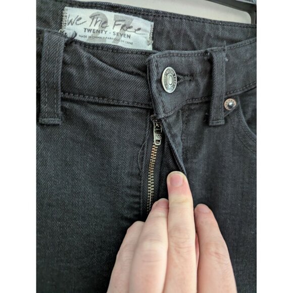 Free People We The Free CRVY Black Straight Leg Denim Jeans Size 6 - Picture 7 of 8